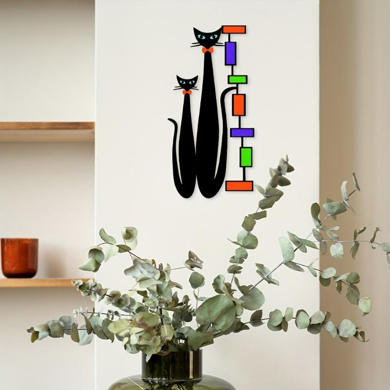 1PC Nordic Style Cute Cartoon Cat Wall Decoration Murals Home Courtyard Garden Art Decoration Hanging Wall Decoration Crafts