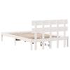 White Bed Frame with Headboard 120 x 190 cm Solid Pine Wood