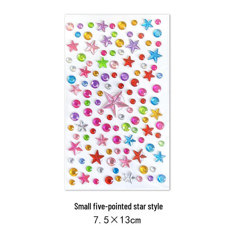 Gem Stickers: Kids' 3D Acrylic Crystal DIY Rhinestone Decorations, Colorful Cross-Border Designs for Girls