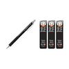 Pentel Orenz Metal Grip 0.2mm Mechanical Pencil, Black, with Pentel Ain 0.2mm 2B Lead Refills (3 Pack)