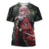 2026 Men's Anime Samurai Girl 3D Printed Fashion T-Shirt for Adults-Street Trend Style Short-Sleeved