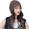 Handmade crochet fashionable warm bald hat autumn and winter thickened hat women's new ethnic style knitted wool stacking hat