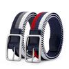 Mehrfarbiger, atmungsaktiver, gewebter, elastischer Canvas-Gürtel für Herren mit Dornschließe – lässiger Stil