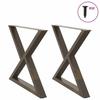 VidaXL Dining Table Legs 2 Pcs Natural Steel 90 X (72-73,3) Cm Steel 4012735