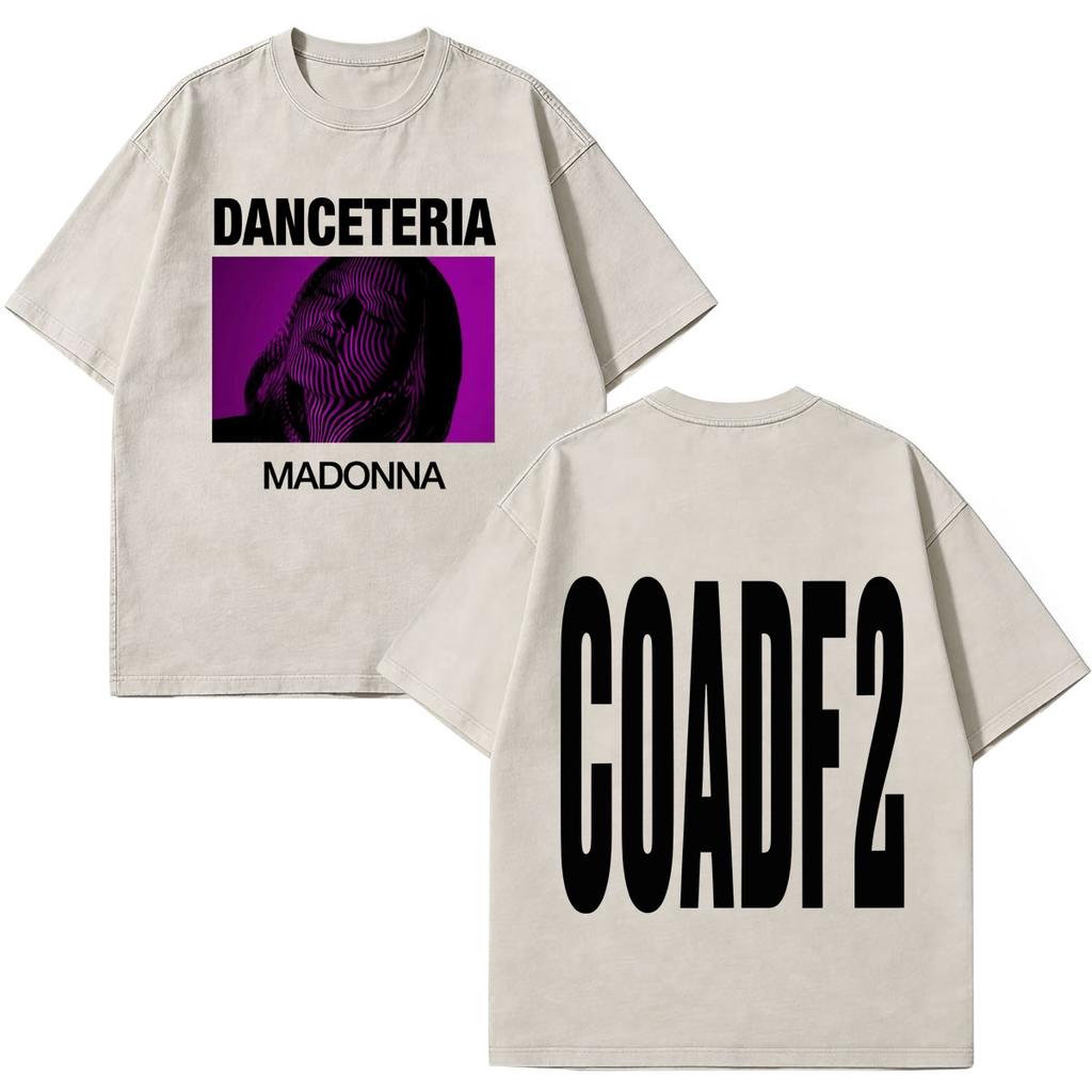 Madonna Confessions Ii Album Tour 2026 Print Vintage Washed Tshirt Men Women Fashion Loose Casual Cotton Hiphop Tshirts Tops