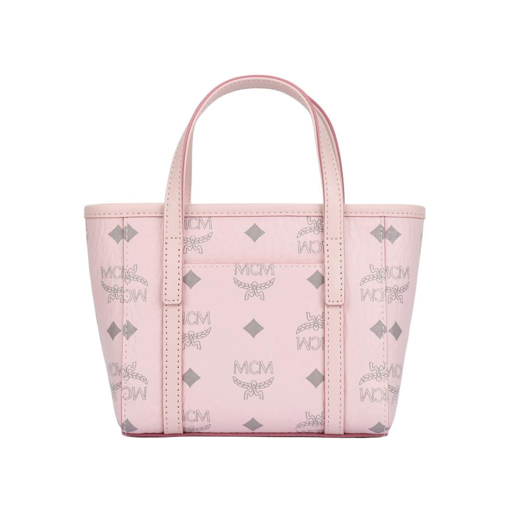 MCM Toni Logo Print Basket Shoulder Crossbody Bag Mini Women Handbag Light-Mist-Pink MWPFSMT03QH001