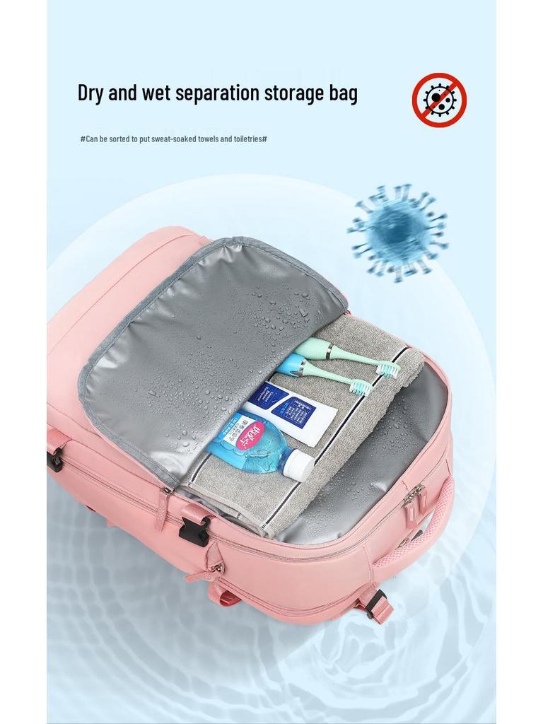 Unisex Travel Backpack: Large Capacity, Wet/Dry Separation, Laptop Compartment