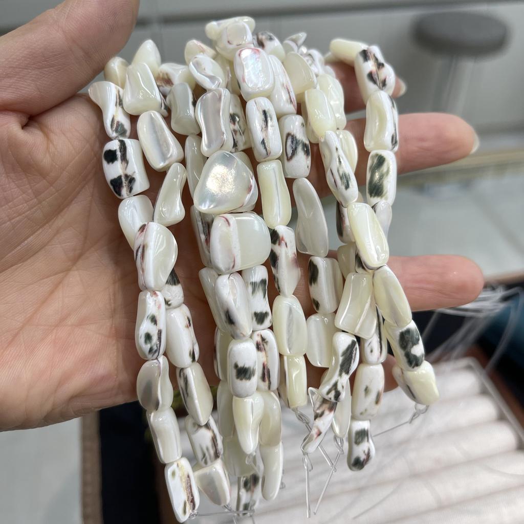 5String, White Natural Freshwater Shell Beads, 12×20-13×22mm, Handmade Horseshoe Irregular Shell Beads for DIY Jewelry Making 18cm