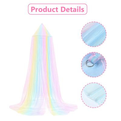 2,2M Regenbogen Fee Netz Kuppel Moskitonetz Babyparty Zubehör Prinzessin Bettbezug Vorhang Geburtstag Deko Mädchen Geschenk Moskitonetz