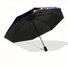 1pc Witch Cat Automatic Open/close Umbrella, 8-Rib sturdy structure, Portable Travel Umbrella, Parties, Everyday Use, Outdoor Accessory, Art