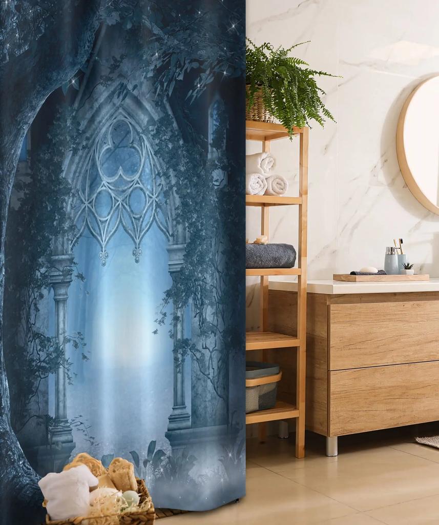 Medieval Shower Curtains Rustic Wood Shield on Medieval Castle Gate Bath Curtain Wooden Door Historical Vintage Home Bathroom
