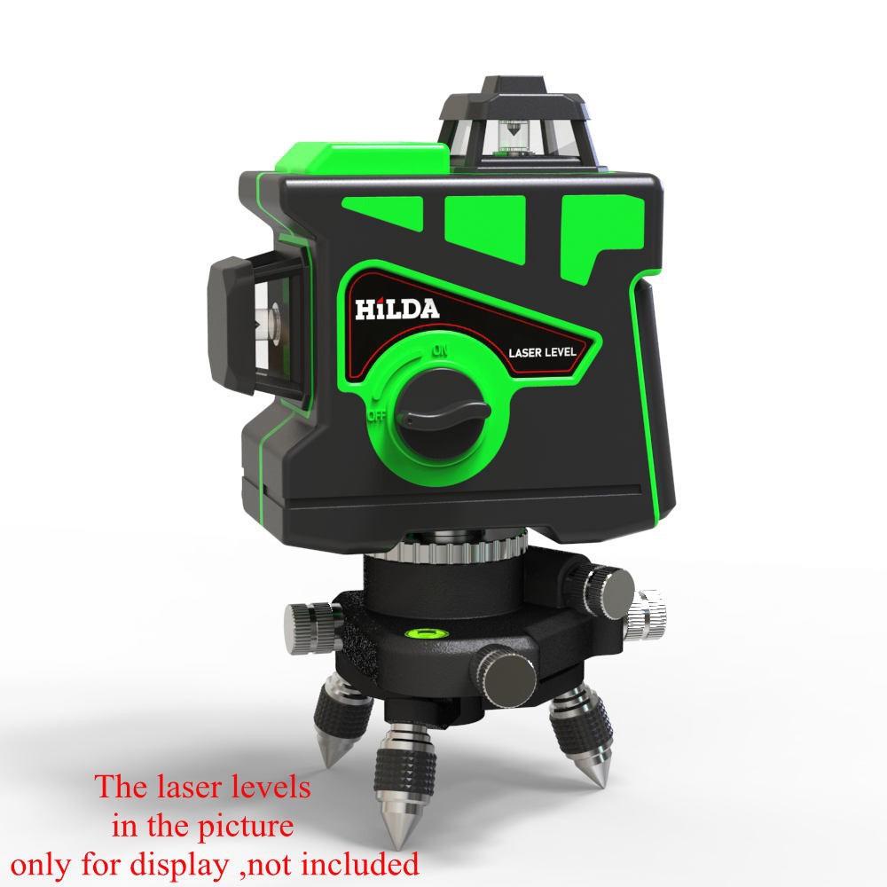 360° Spirit Level Rotating Fine-Tuning Base with 8/12-Line Metal Bracket and Floor Sticker