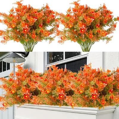 1/6Pcs Fall Artificial Flower Realistic Fake Plastic Flower Home Office Wedding Party Table Centerpiece Indoor Outdoor Faux Bloom Decoration