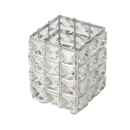 Rhinestone Pen Holder for Desk Elegant Clear Desktop Organizer for Pens Makeup Brushes Kitchen Utensils Modern Office Accessories