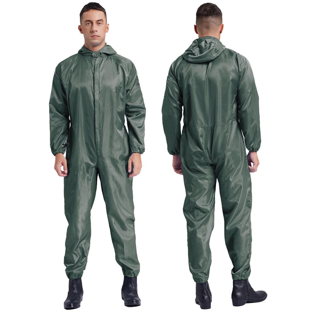 Salopetă Unisex Antistatică Rezistentă la Praf cu Glugă pentru Corp Întreg Închidere cu Fermoar Frontal Atelier Muncă Vopsire prin Pulverizare