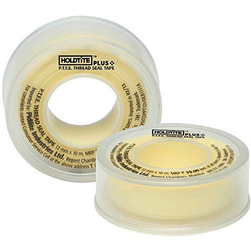 

Pidilite HOLDTITE PLUS Лента PTFE для резьбовых соединений сантехники Ремонт протечек воды 12 мм x 10 м Упаковка 10 шт. Белая Резьбовая герметизация