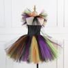 Tutu Dress Witch Costume Set for Kids with Hat and Broom - Halloween and Cosplay Outfit