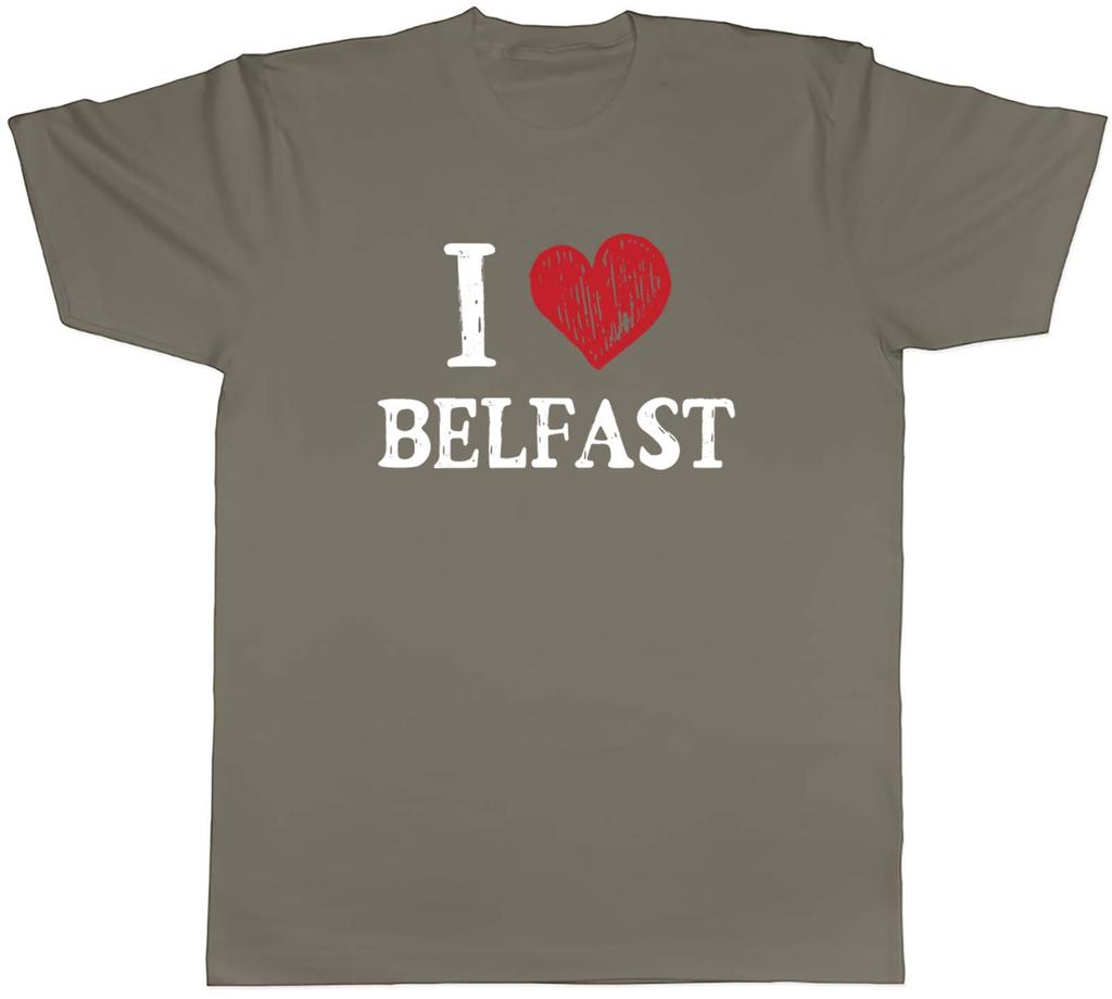 I Love Belfast Mens TShirt Northern Ireland Tee Gift