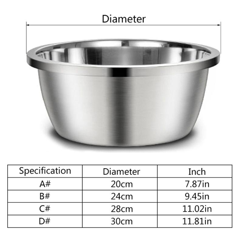 Stainless Steel Dog Feeders 20cm 24cm 28cm 30cm Round Water Food Bowl for Small Medium Large Dogs Pet Supplies