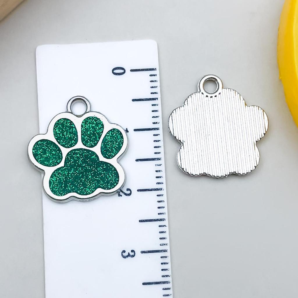 DIY Glitter Dog Paw Pendant: Alloy Drip Oil Jewelry for Pet Tags & Bracelets