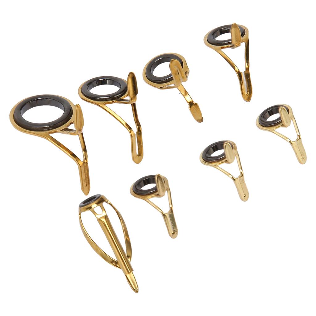 8pcs Fishing Rod Tip Repair Kit Fishing Rod Guides Stainless Steel Ceramic Ring Rod Tip Guide Replacement 8 Sizes
