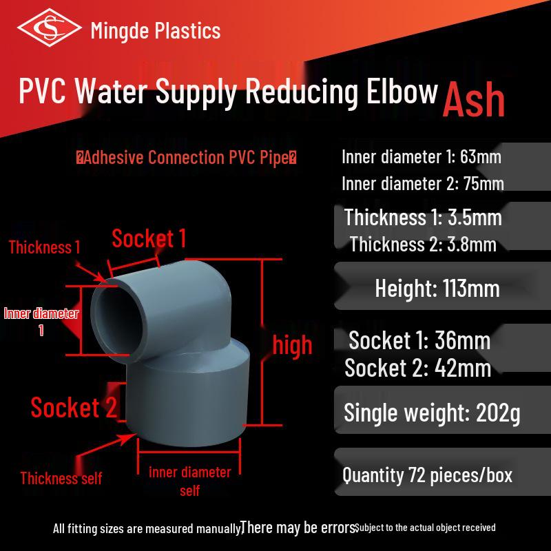 PVC 90° Reduzierbogen Wasserrohrverschraubung