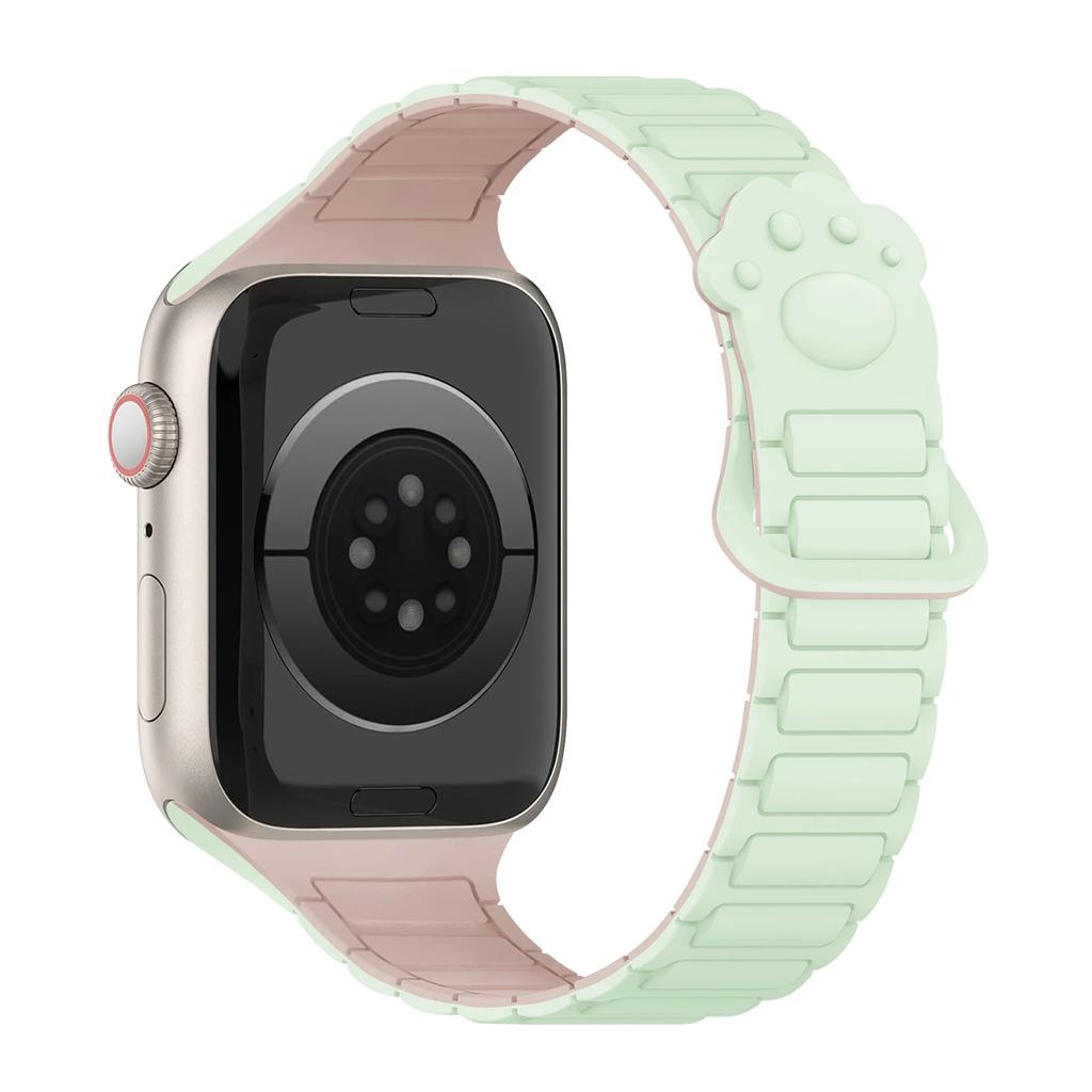 Magnetic Silicone Strap for Apple watch Bands Ultra 3 40mm 44 41mm 45 49mm 42mm/46mm correa Paw Bracelet iWatch 11 10 SE 9 8 7 6