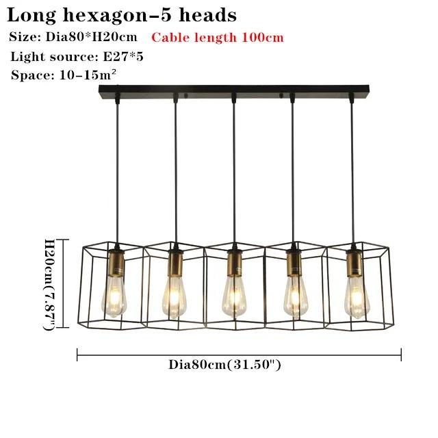 Multiple Heads Chandelier For Bedroom Dining Room Kitchen Suspension Luminaire Cable Adjust Free Wrought Iron Pendant Light