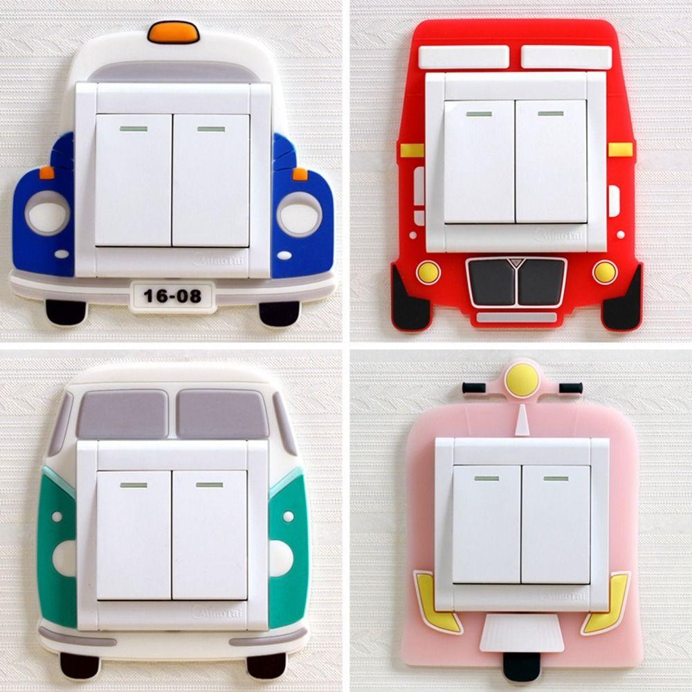 Animal Silicone Switch Sticker Fruit Decoration Stickers Cartoon Luminous Switch Cover  Home