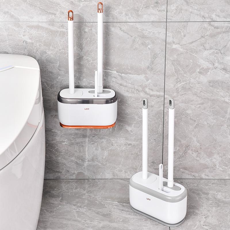 2025 New Toilet Brush Wall-mounted Toilet Brush Set Household No Dead Ends Bathroom Cleaning Artifact Three-in-one