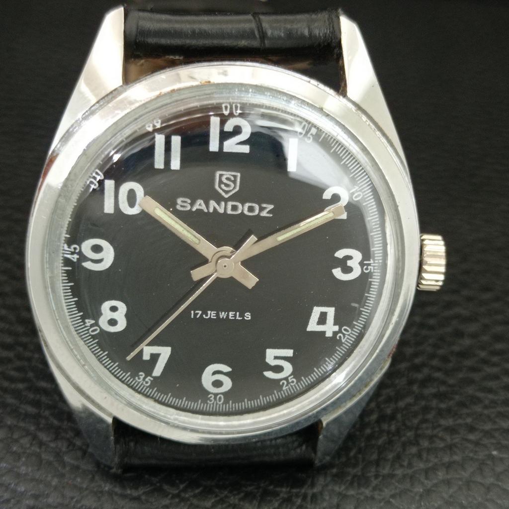 VINTAGE SANDOZ HANDAUFZUG SCHWEIZER HERREN ÜBERHOLTE UHR a709624-1