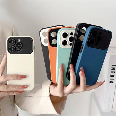 Mode Kontrast Farbe Volle Kamera Schutz Fall Für Iphone 13 11 12 14 Pro Max Plus Matte Weiche Silikon stoßfest Zurück Abdeckung