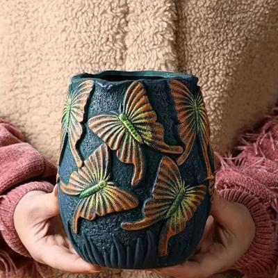 Yousheng Handmade Animal Flower Pot Hand-painted Swan Butterfly Bird Planter Pot Home Balcony Garden Decoration Cactus Succulents Plants Container