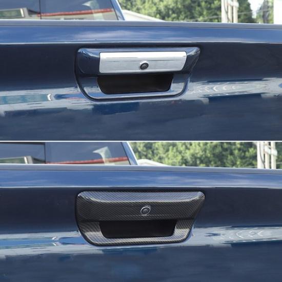 Carbon Fiber Rear Door Tailgate Handle Cover Trim Decor for Dodge Ram 1500 2018+