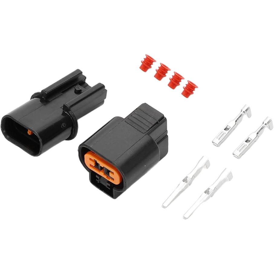 2 Pin ABS Sensor Connector Plug Kit Compatible for Mitsubishi, Waterproof 2.2 mm Series Plastic Black Male Female Wire Terminal Connector