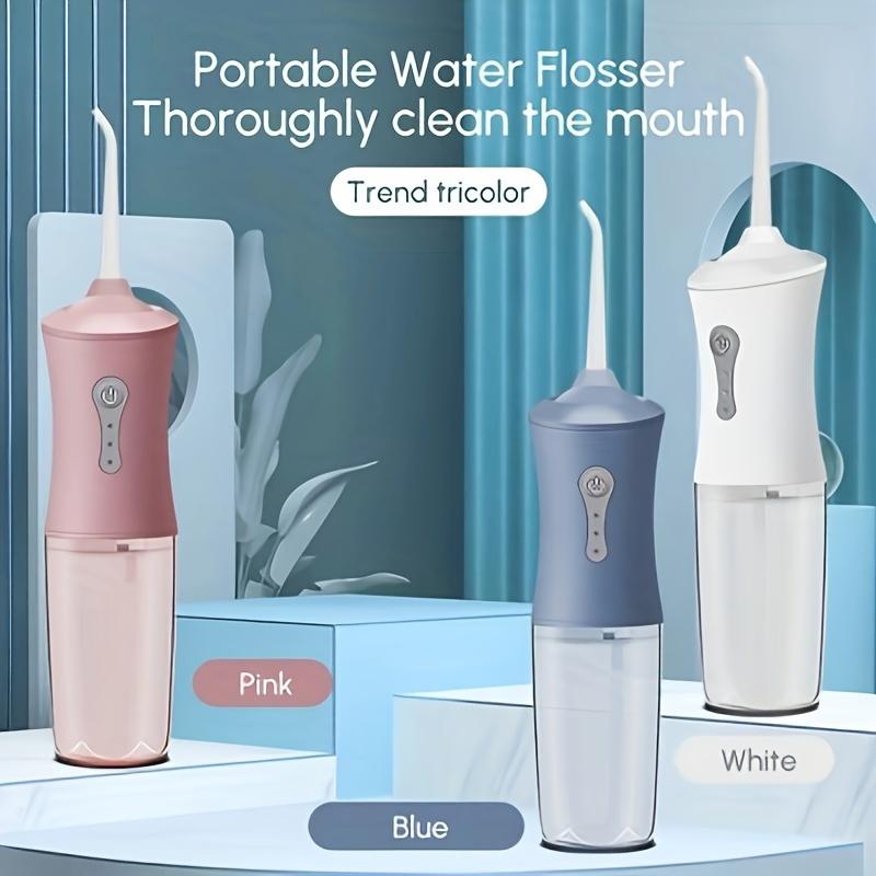 Nigf USB Rechargeable Water Flosser Portable Dental Irrigator 120Psi Waterproof Teeth Cleaner with Large Water Tank