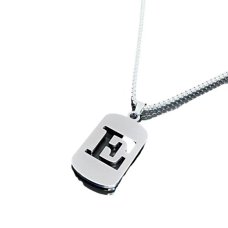 Simple Titanium Steel 26-Letter Necklace for Men and Women - Trendy Minimalist Design
