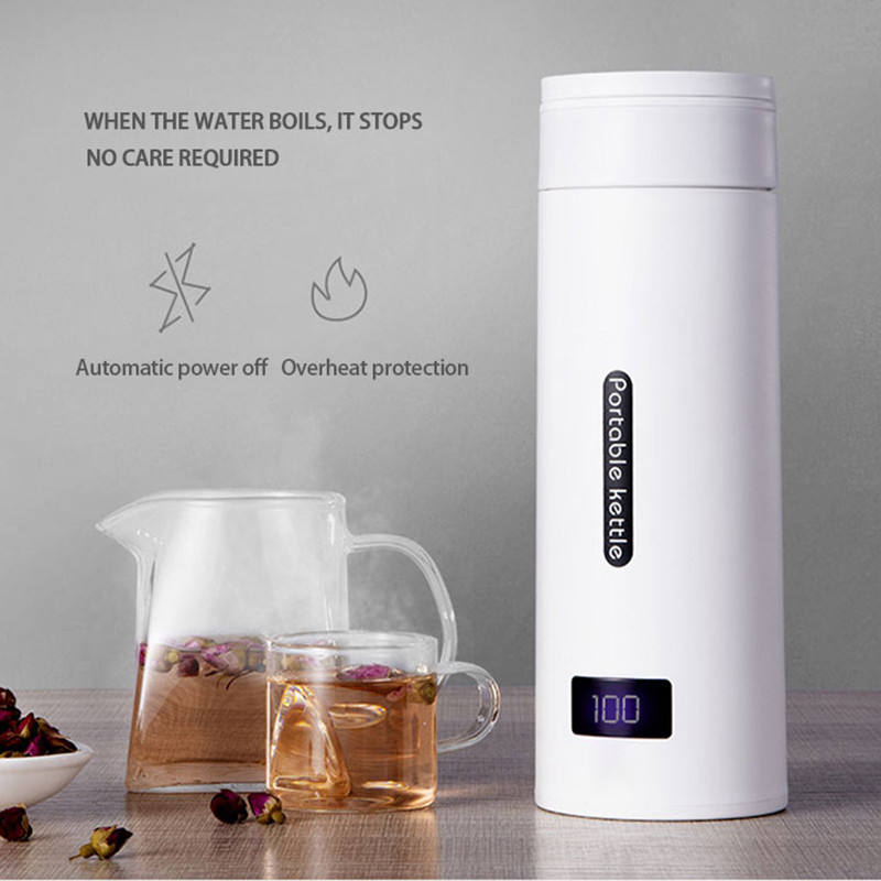 380ml Portable Electric Kettles Thermal Cup Make Tea Coffee Travel Boil Water Keep Warm Smart Water Kettle Kitchen Appliances