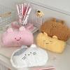 Kawaii Milk Cat Plush Pouch Pencil Case Cute Zipper Fluffy Large Capacity Pencil Bag School Stationery Storage Bag Supplies