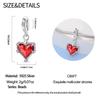 Authentic Original Charm Bead Components Bead Component Copper Metal Red Heart-shaped Zircon Love Pendant Bead Components Bird Bead Components