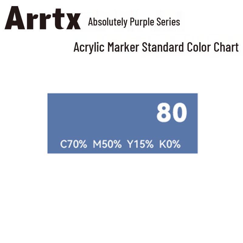 Arrtx Ataishi Akrylový marker s měkkým hrotem, Jeden kus, Absolutní fialová, Styl A/B, 30 barev, Voděodolný, Rychleschnoucí, Krycí.