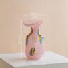 Colorful Painted Glass Vase Creative Ruffle Plant Pots Table Decoration Flowers Arrangement Floral Vases Room Aesthetic Decor
