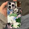 China Chic Mosaic Graffiti Green Rattan Phone Case For iPhone 17 16 15 14 13 12 11 XS XR X Pro Max Plus Colored Silver Cover