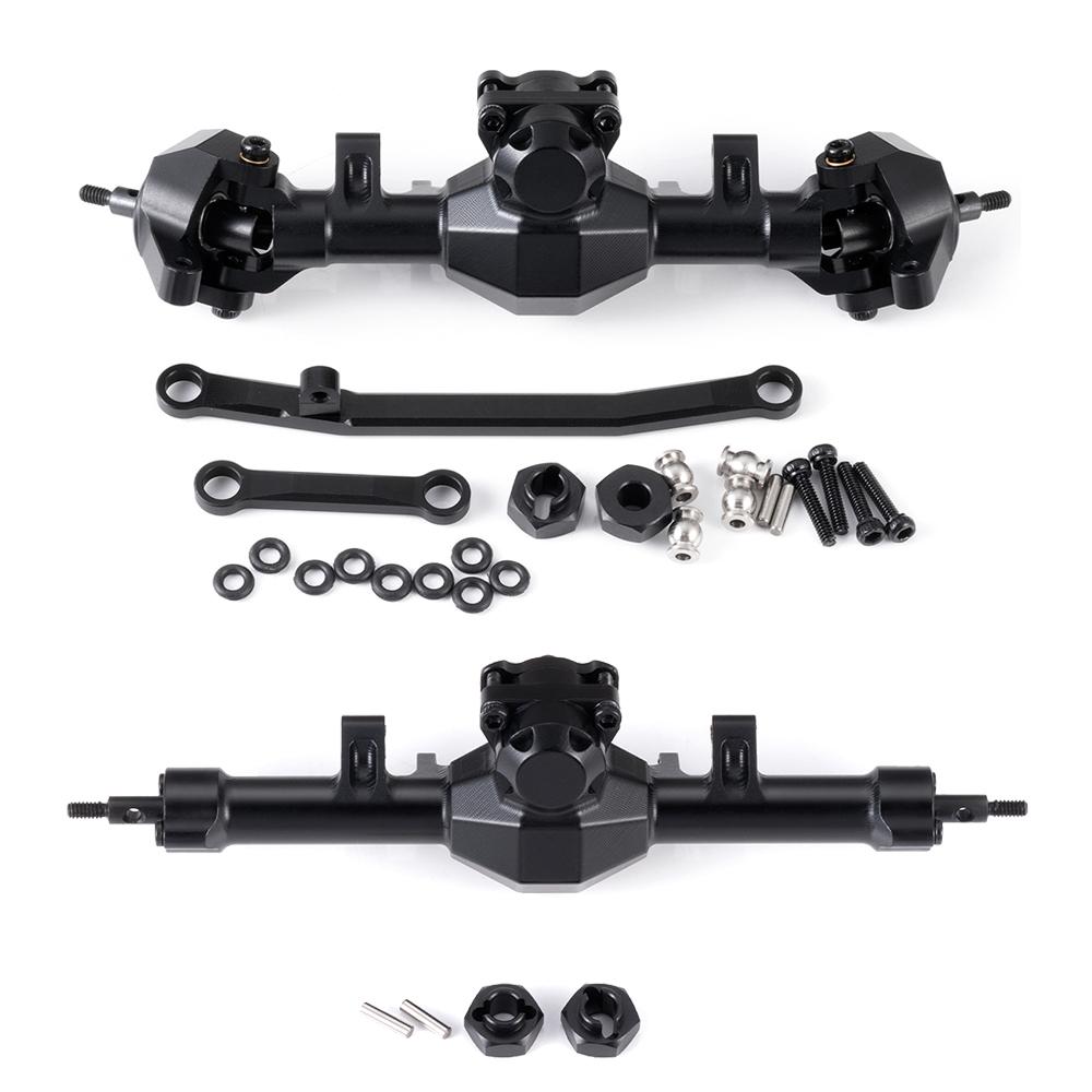 MIBIDAO Alu Alloy Extended / Stock Length Front Rear Axle for Axial SCX24 Deadbolt C10 Wrangler Gladiator Bronco 1/24 RC Car