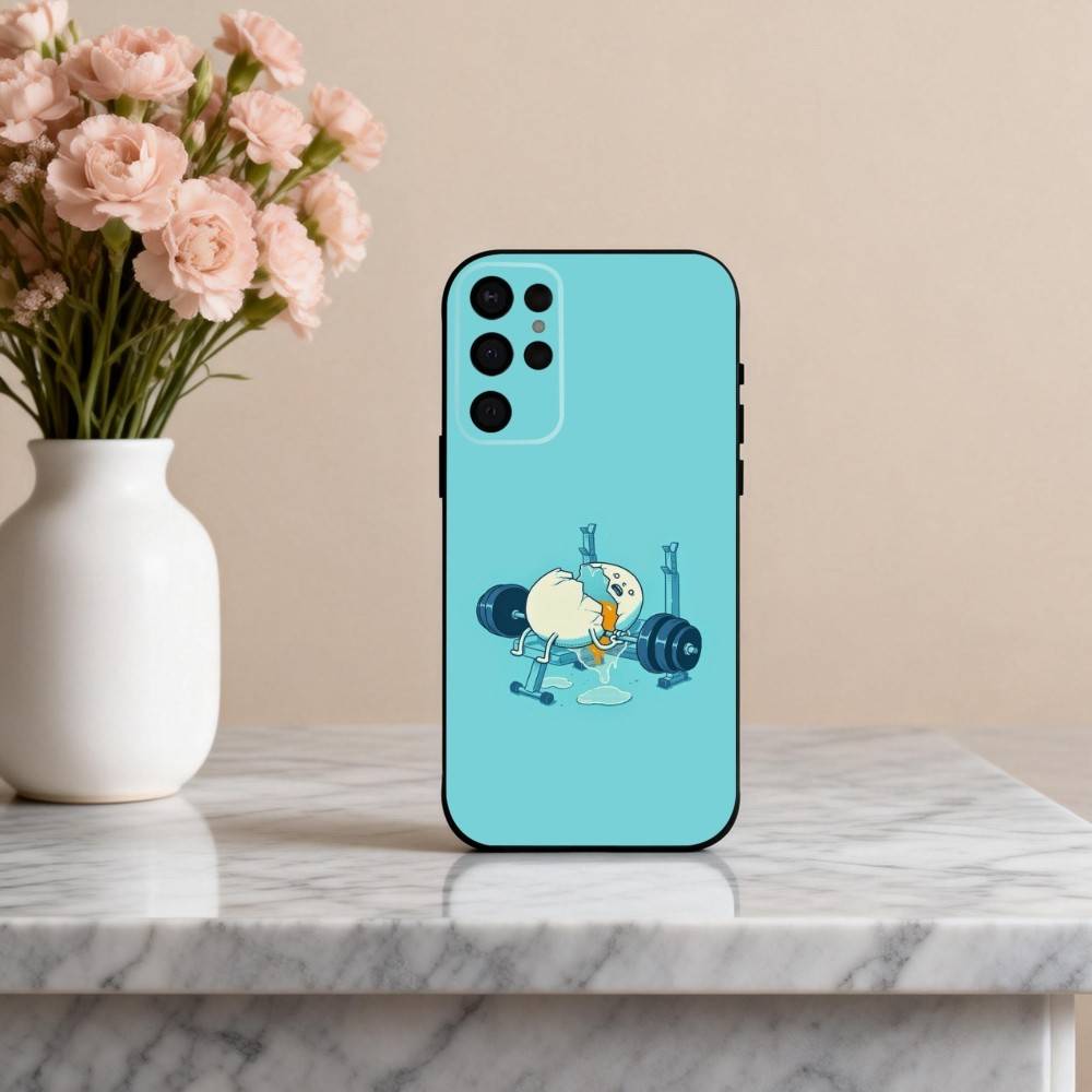 F-Funny Food Fancy art Phone Case For Samsung S25,24,23,22,30,21,10,9,Ultra,Plus,Lite,FE,4,5 G Soft Black Case