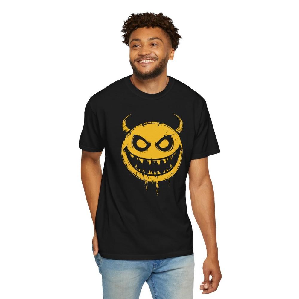 Evil Smile Face Emoticon Sarcastic Satire Humor Meme Funny gift Unisex T-Shirt Unisex T-Shirt S