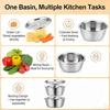 Stainless Steel Strainer Basin Washing Draining 26cm Colander Basket Set for Vegetables Fruits Rice Washing Draining Kitchen