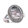 Natural Black Rutile Gemstone 925 Solid Sterling Silver Jewelry Ring S.7.5 G0y20
