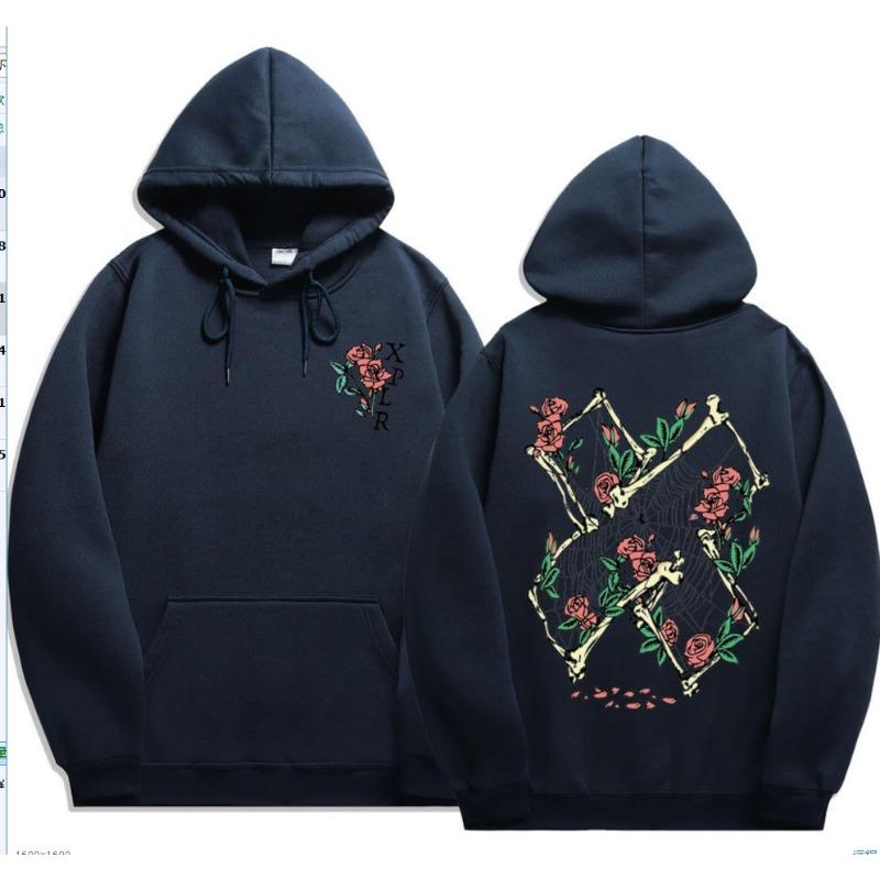 

Толстовка с капюшоном Proteus Boy с принтом роз и бабочек весна-осень свободный топ мужские и женские флисовые толстовки и свитшоты унисекс 3XL тёмно-синий