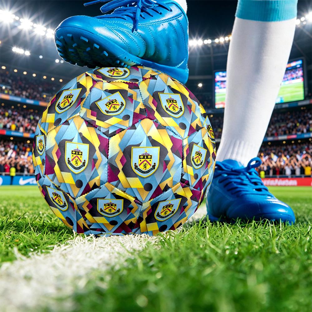 Burnley FootballPrinted Size 5 Soccer Ball, Anti Slip Adult Match Football Souvenir for Football Fans